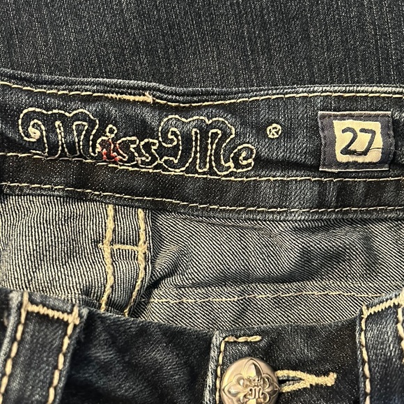Miss Me Signature Rise Skinny Jeans Embroidered Back Flap Pocket Size 27 - Picture 3 of 11